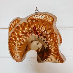 Vintage Copper Fish Mold | Tin Lined Large Copperware Decor | French Country